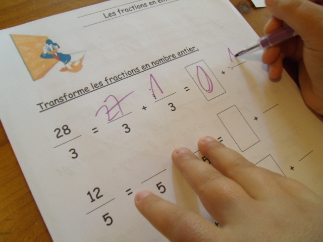 comment apprendre les fractions en cm2